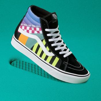 Vans Mash Up ComfyCush SK8-Hi Reissue - Naisten Korkeavartiset tennarit - Harmaat Monivärinen/Mustat